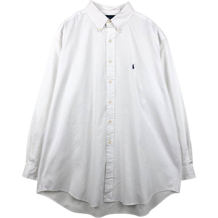 Ralph Lauren YARMOUTH long sleeve button down shirt, men's XXL size cotton white type Vintage Second Hand