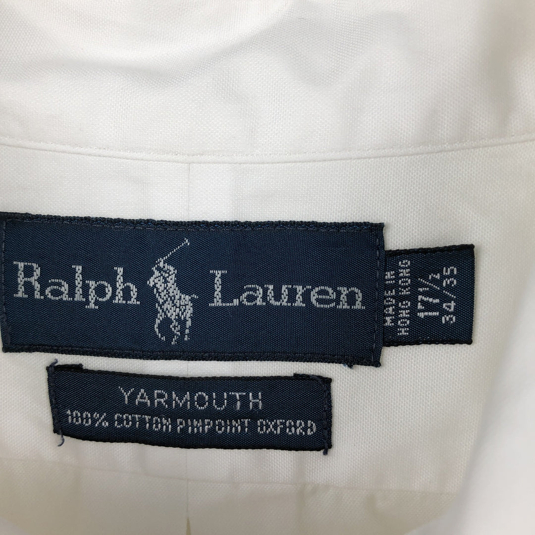Ralph Lauren YARMOUTH long sleeve button down shirt, men's XXL size cotton white type Vintage Second Hand