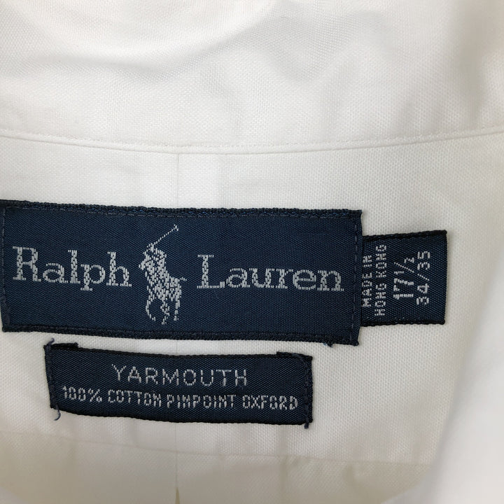 Ralph Lauren YARMOUTH long sleeve button down shirt, men's XXL size cotton white type Vintage Second Hand