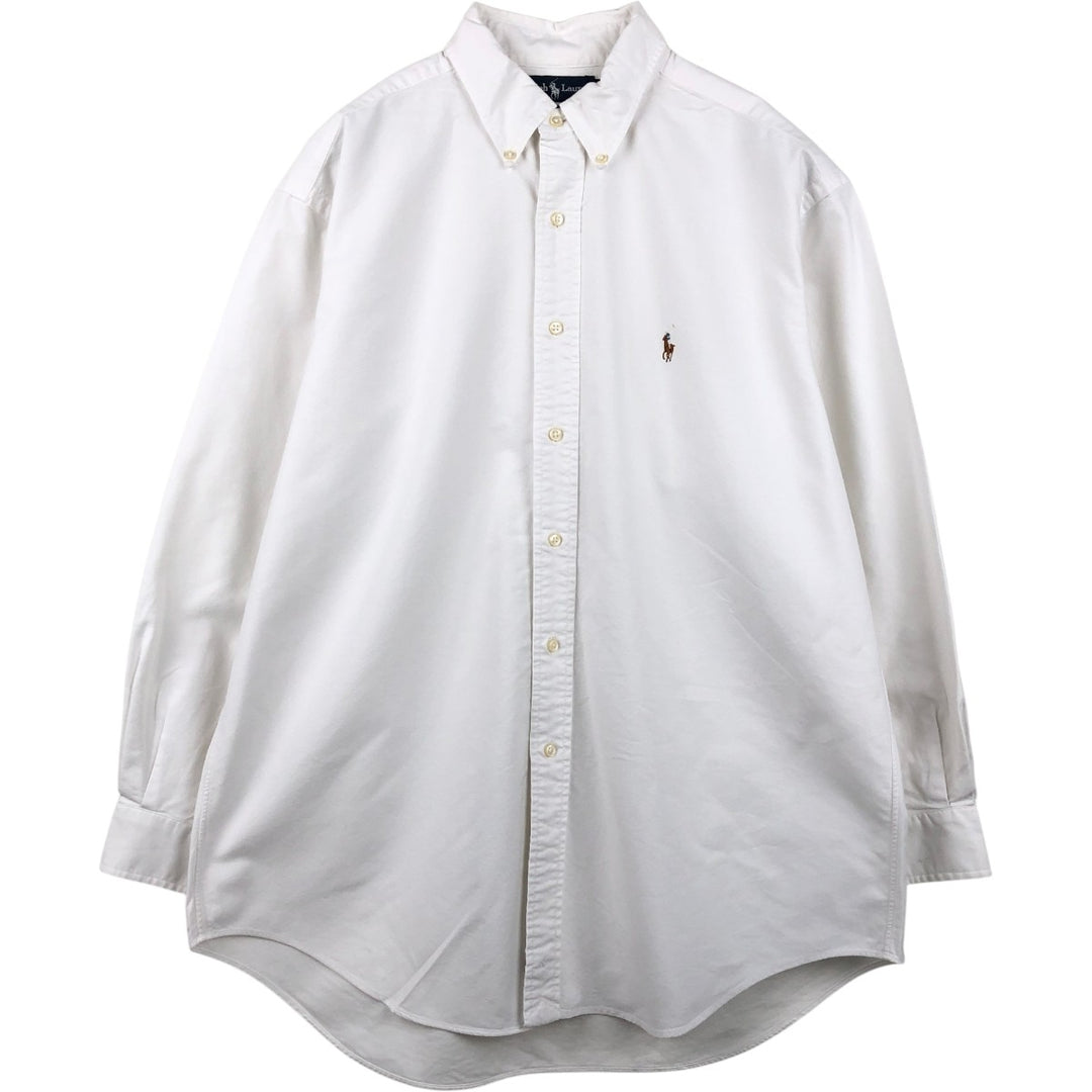 Ralph Lauren YARMOUTH long sleeve button down shirt, men's XL size cotton white type Vintage Second Hand