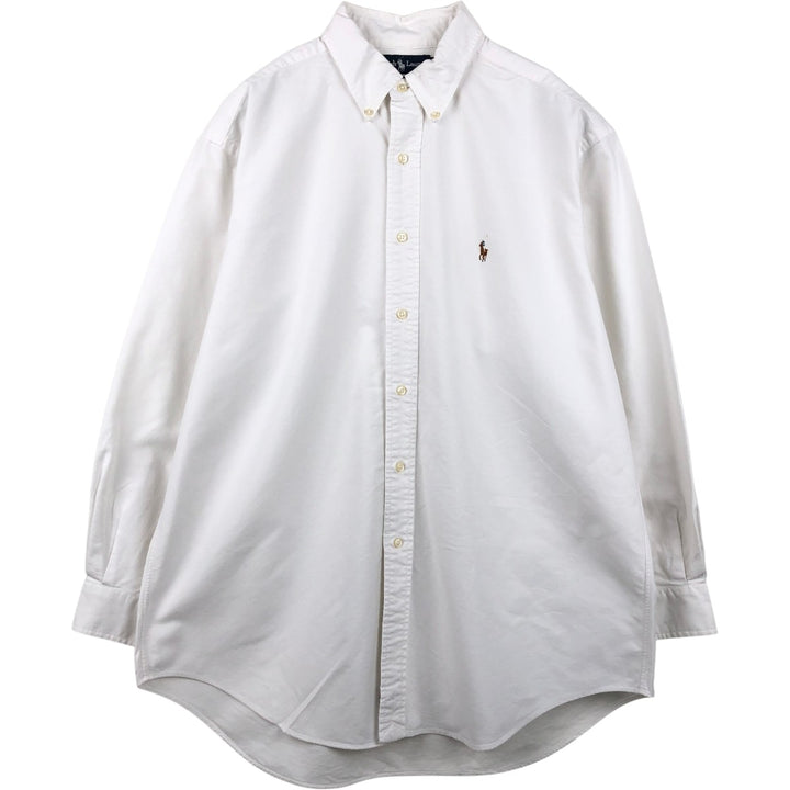 Ralph Lauren YARMOUTH long sleeve button down shirt, men's XL size cotton white type Vintage Second Hand