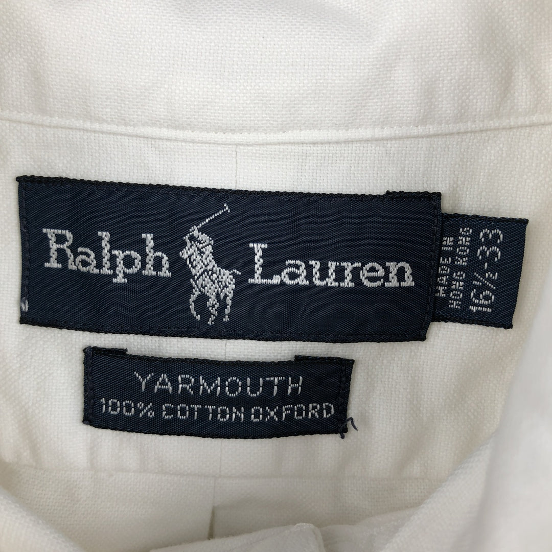 Ralph Lauren YARMOUTH long sleeve button down shirt, men's XL size cotton white type Vintage Second Hand