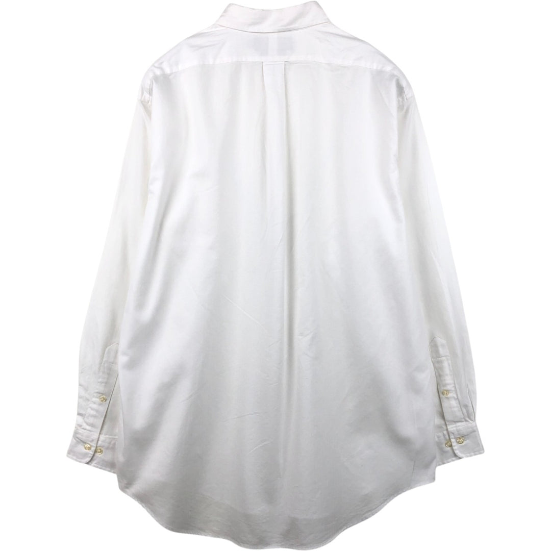 Ralph Lauren YARMOUTH Herringbone Long Sleeve Button Down Shirt Men's XL cotton white type Vintage Second Hand
