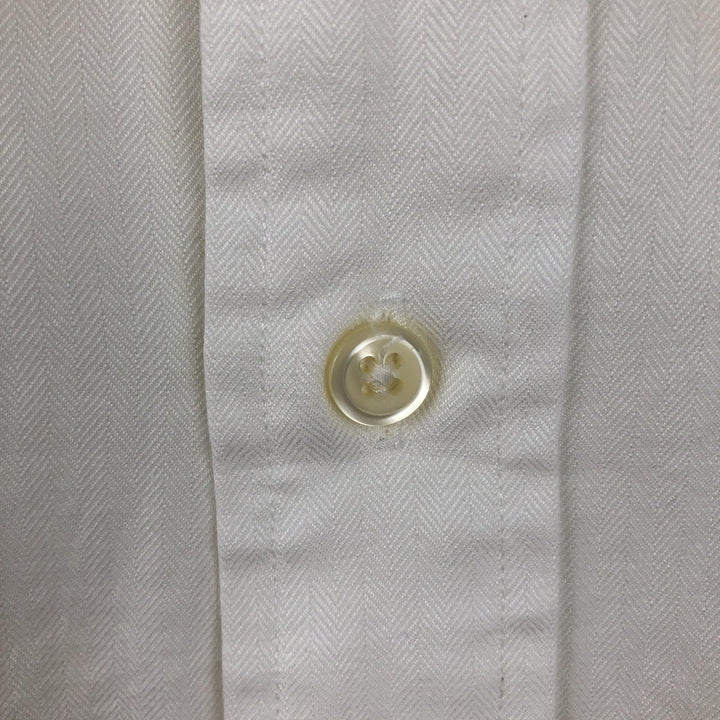 Ralph Lauren YARMOUTH Herringbone Long Sleeve Button Down Shirt Men's XL cotton white type Vintage Second Hand