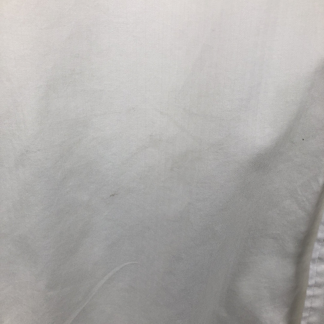 Ralph Lauren YARMOUTH Herringbone Long Sleeve Button Down Shirt Men's XL cotton white type Vintage Second Hand