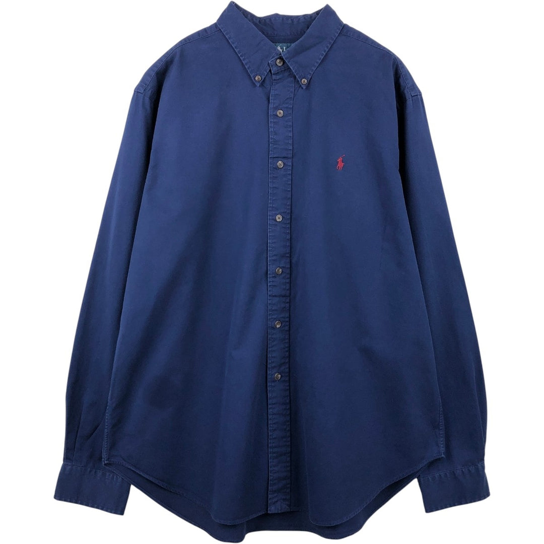 Ralph Lauren Classic Fit Long Sleeve Button Down Shirt Men's XL cotton navy blue type Vintage Second Hand