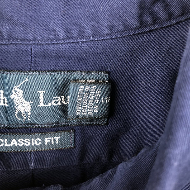 Ralph Lauren Classic Fit Long Sleeve Button Down Shirt Men's XL cotton navy blue type Vintage Second Hand