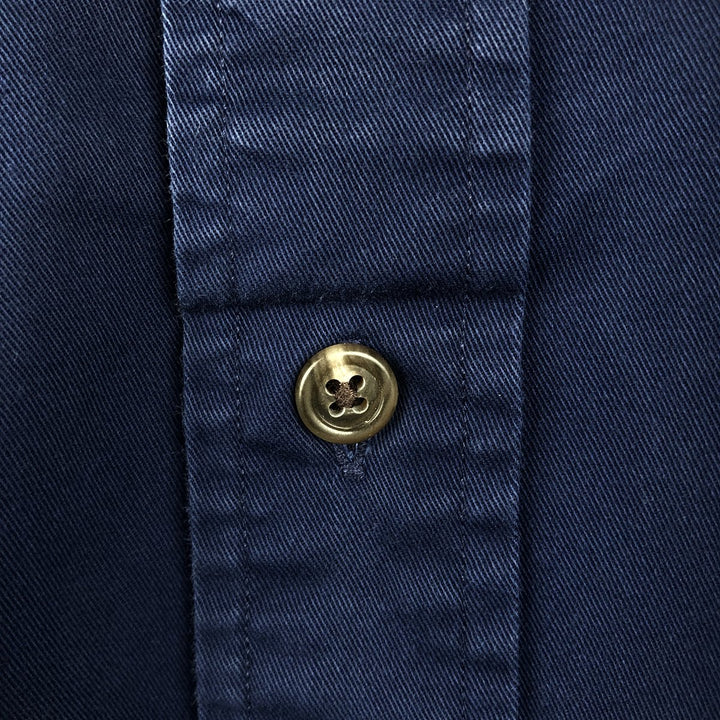 Ralph Lauren Classic Fit Long Sleeve Button Down Shirt Men's XL cotton navy blue type Vintage Second Hand
