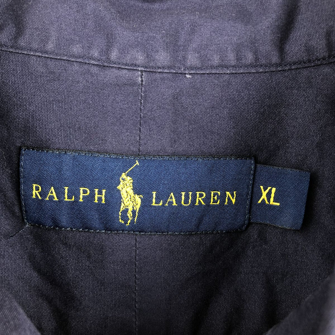Ralph Lauren long sleeve button down shirt, men's XL size cotton navy blue type Vintage Second Hand