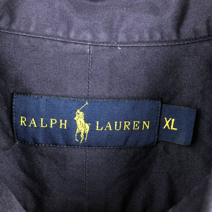 Ralph Lauren long sleeve button down shirt, men's XL size cotton navy blue type Vintage Second Hand