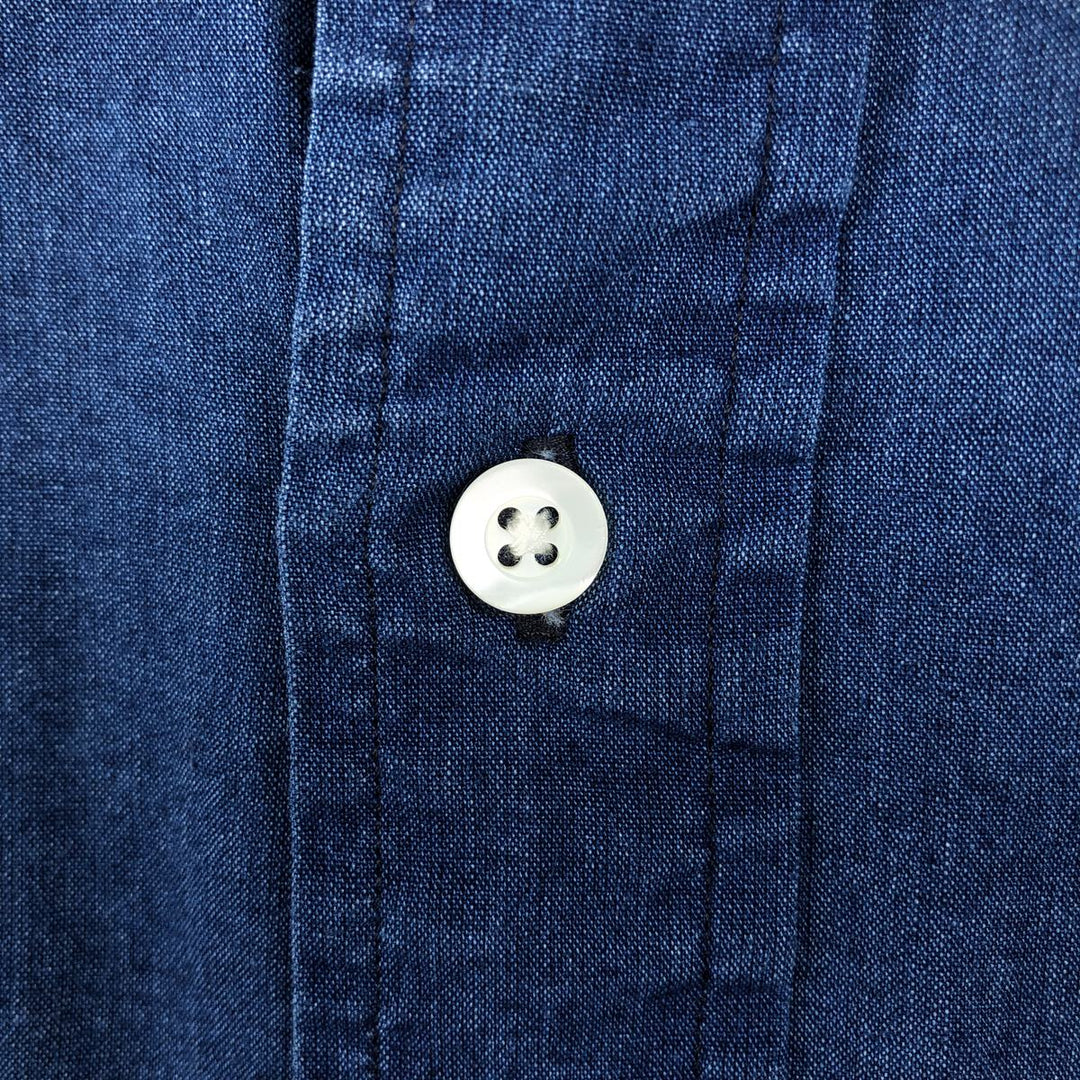 Ralph Lauren Polo by Ralph Lauren Long-Sleeve Button-Down Shirt, Men's Size L (approx.) cotton Navy blue Vintage Second Hand