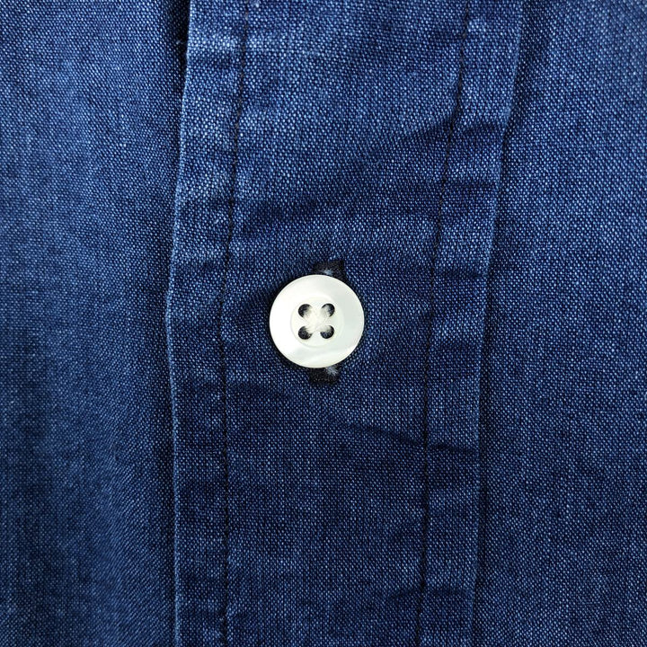 Ralph Lauren Polo by Ralph Lauren Long-Sleeve Button-Down Shirt, Men's Size L (approx.) cotton Navy blue Vintage Second Hand
