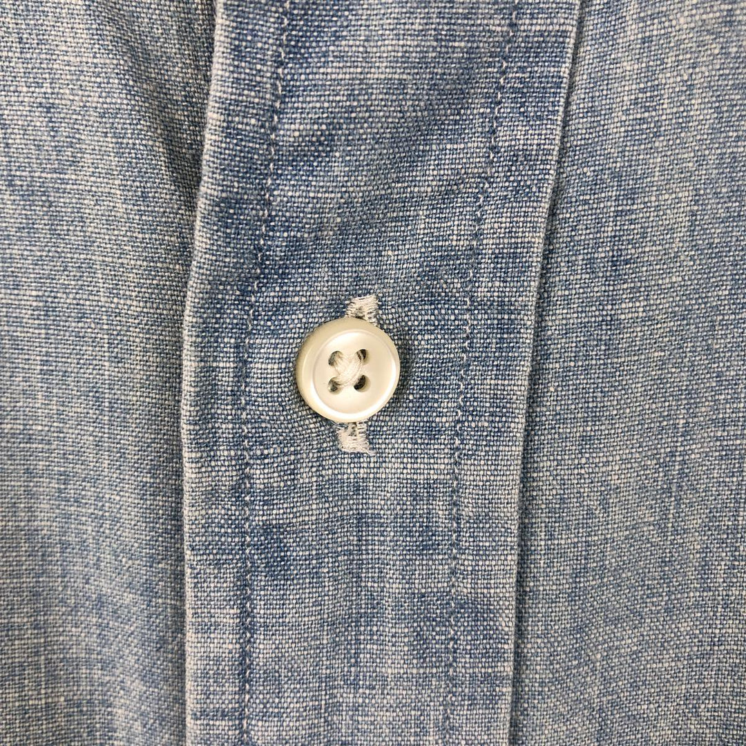 Ralph Lauren Slim Fit Button-Down Long-Sleeve Chambray Shirt, Men's Size XL (approx.) cotton Blue type light blue Vintage Second Hand