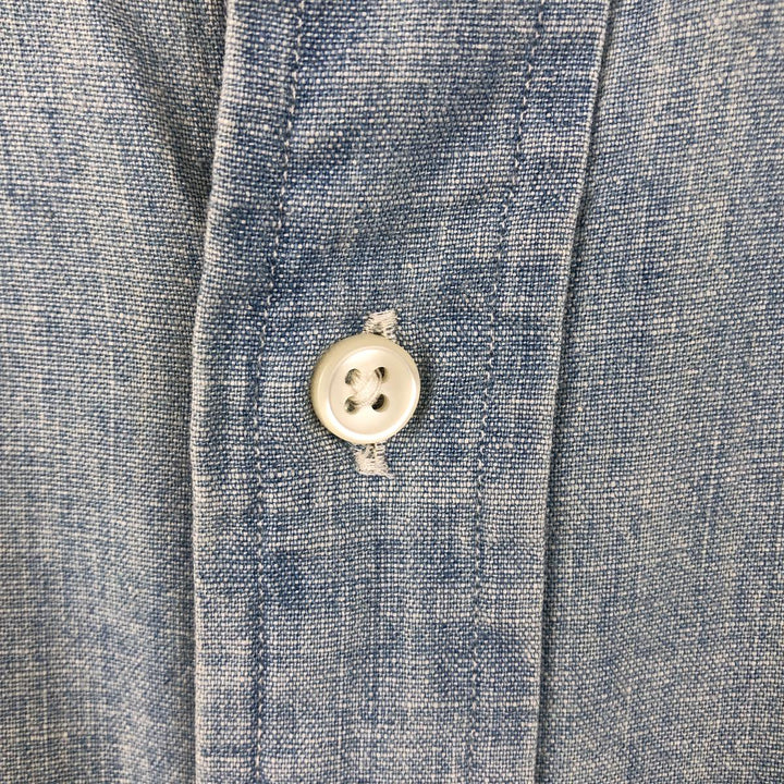 Ralph Lauren Slim Fit Button-Down Long-Sleeve Chambray Shirt, Men's Size XL (approx.) cotton Blue type light blue Vintage Second Hand