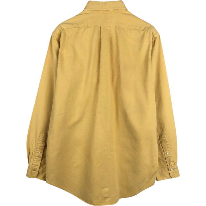 Ralph Lauren long sleeve button down shirt, men's size L cotton yellow type Vintage Second Hand