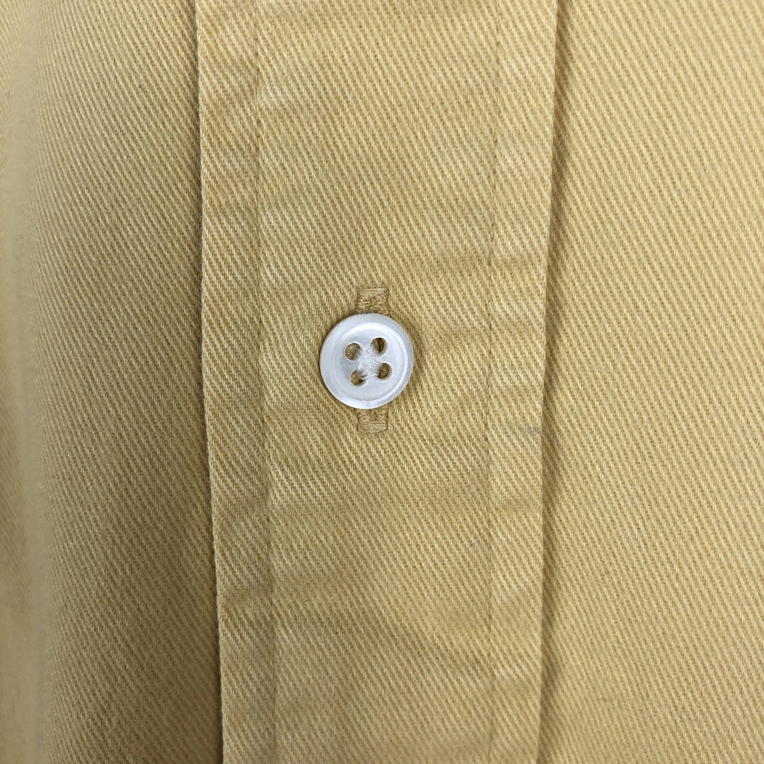 Ralph Lauren long sleeve button down shirt, men's size L cotton yellow type Vintage Second Hand