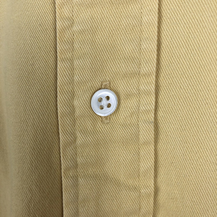 Ralph Lauren long sleeve button down shirt, men's size L cotton yellow type Vintage Second Hand