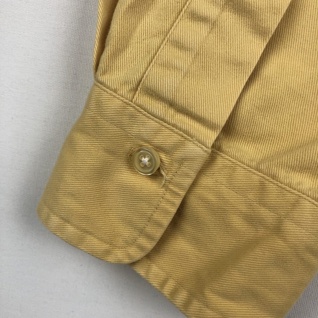 Ralph Lauren long sleeve button down shirt, men's size L cotton yellow type Vintage Second Hand