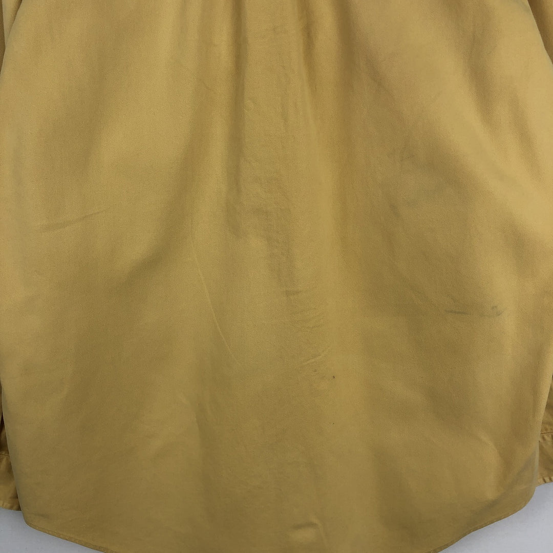 Ralph Lauren long sleeve button down shirt, men's size L cotton yellow type Vintage Second Hand