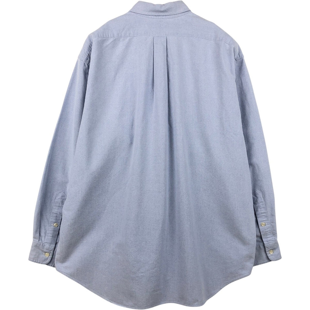 Ralph Lauren Big Shirt, long-sleeved button-down shirt, men's XXL cotton Blue type light blue Vintage Second Hand