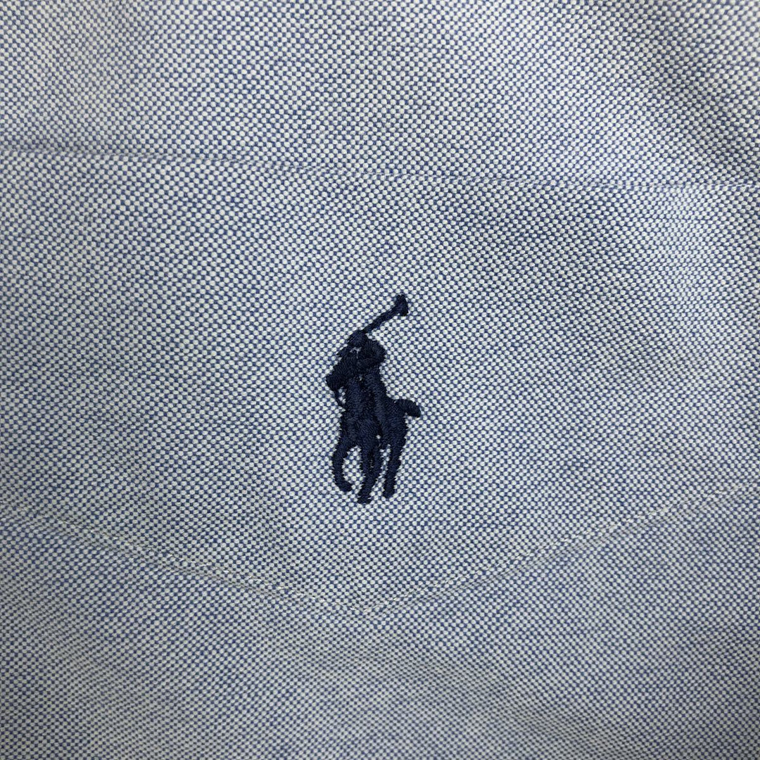 Ralph Lauren Big Shirt, long-sleeved button-down shirt, men's XXL cotton Blue type light blue Vintage Second Hand
