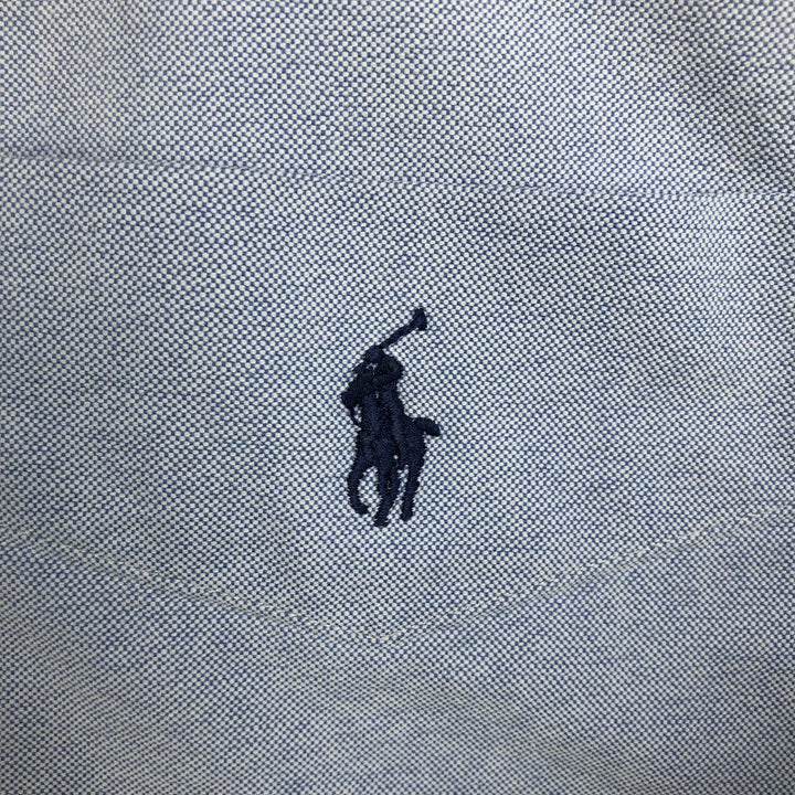 Ralph Lauren Big Shirt, long-sleeved button-down shirt, men's XXL cotton Blue type light blue Vintage Second Hand