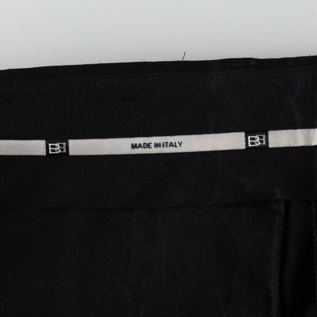 Two-pleat wool trousers, Italian made, men's size W34 (approx.) wool black type Vintage Second Hand