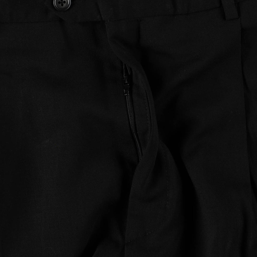 Two-pleat wool trousers, Italian made, men's size W34 (approx.) wool black type Vintage Second Hand