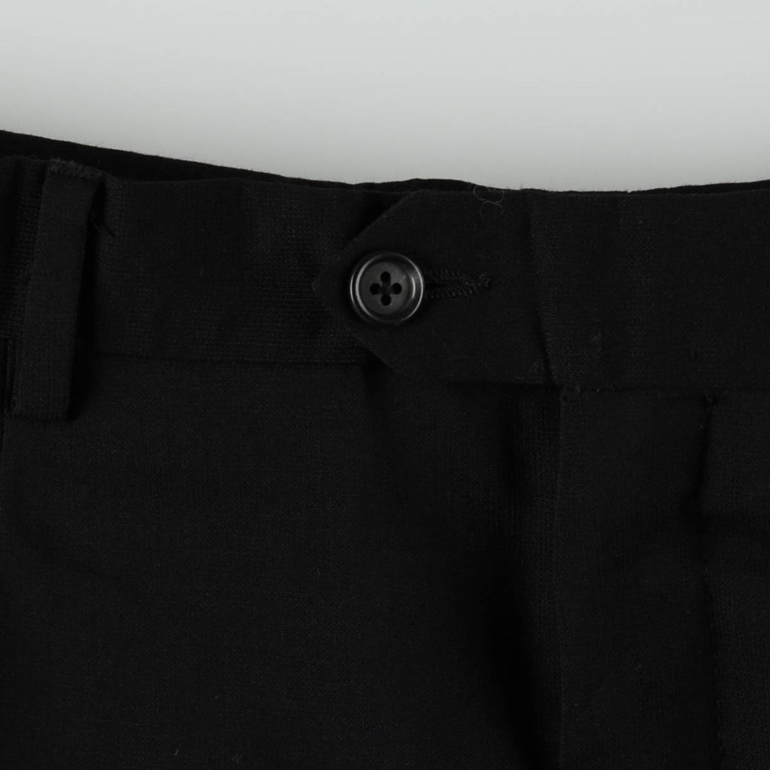 Two-pleat wool trousers, Italian made, men's size W34 (approx.) wool black type Vintage Second Hand