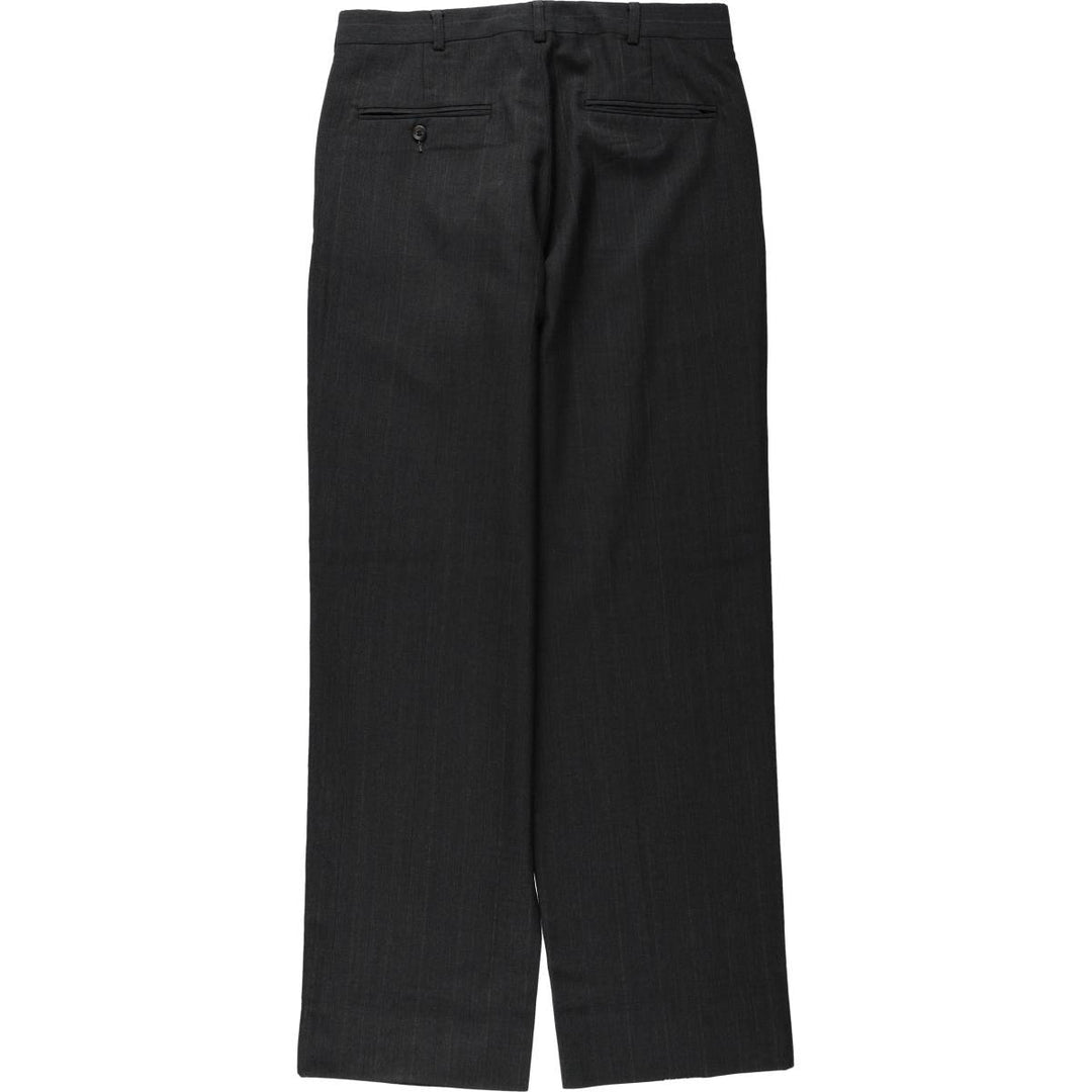 ~90'S Stripe Pattern Two-Pleat Slacks Pants, Made in USA, Men's W31 (approx.), Vintage unclear Charcoal Vintage Second Hand
