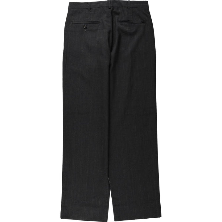 ~90'S Stripe Pattern Two-Pleat Slacks Pants, Made in USA, Men's W31 (approx.), Vintage unclear Charcoal Vintage Second Hand