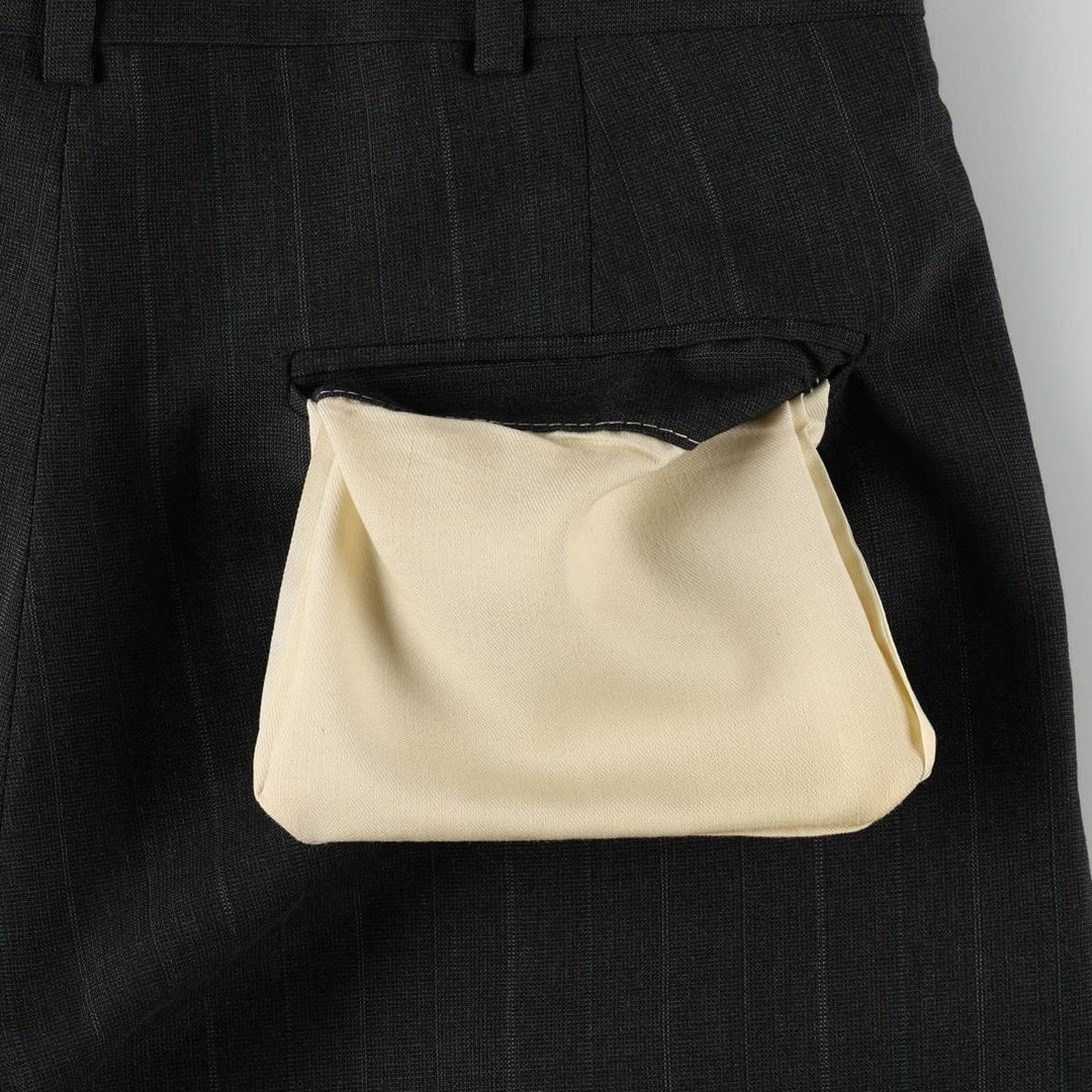 ~90'S Stripe Pattern Two-Pleat Slacks Pants, Made in USA, Men's W31 (approx.), Vintage unclear Charcoal Vintage Second Hand