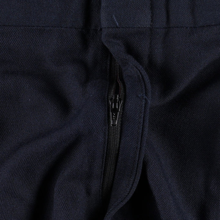 TOWN CRAFT Two-Pleat Slacks Pants, Made in USA, Men's Size W34 (approx.) polyester navy blue type Vintage Second Hand