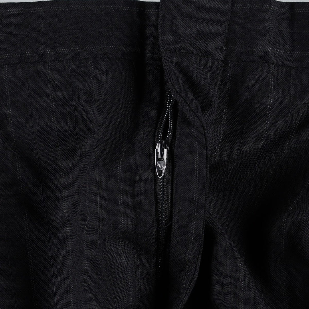 Stripe Pattern Two-pleat Slacks Pants for Men (W34 equivalent) unclear navy blue type Vintage Second Hand