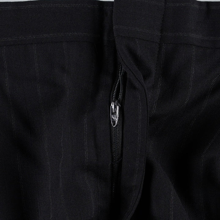 Stripe Pattern Two-pleat Slacks Pants for Men (W34 equivalent) unclear navy blue type Vintage Second Hand