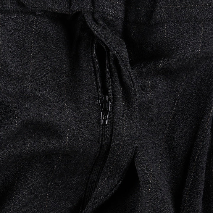 Stripe Pattern Two-pleat Slacks Pants for Men (W34 equivalent) unclear gray type Vintage Second Hand