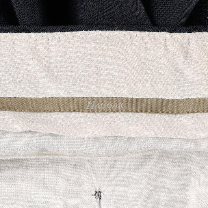 Haggar Two-pleat Slacks, Men's, Size W33 polyester navy blue type Vintage Second Hand