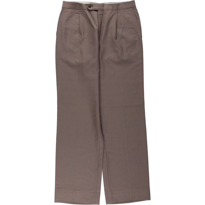 One-pleat slacks pants, men's size W30 equivalent. unclear brown type Vintage Second Hand
