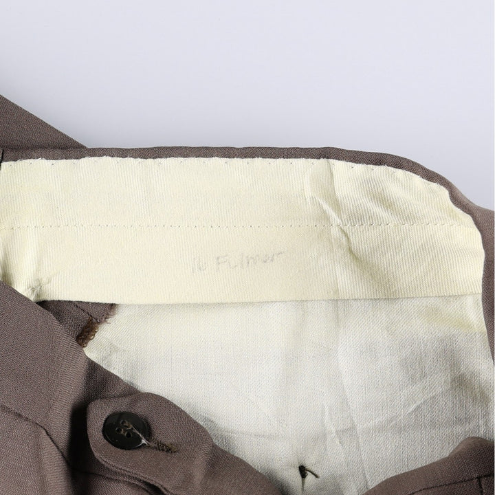 One-pleat slacks pants, men's size W30 equivalent. unclear brown type Vintage Second Hand