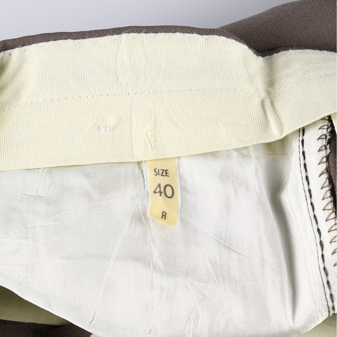 One-pleat slacks pants, men's size W30 equivalent. unclear brown type Vintage Second Hand