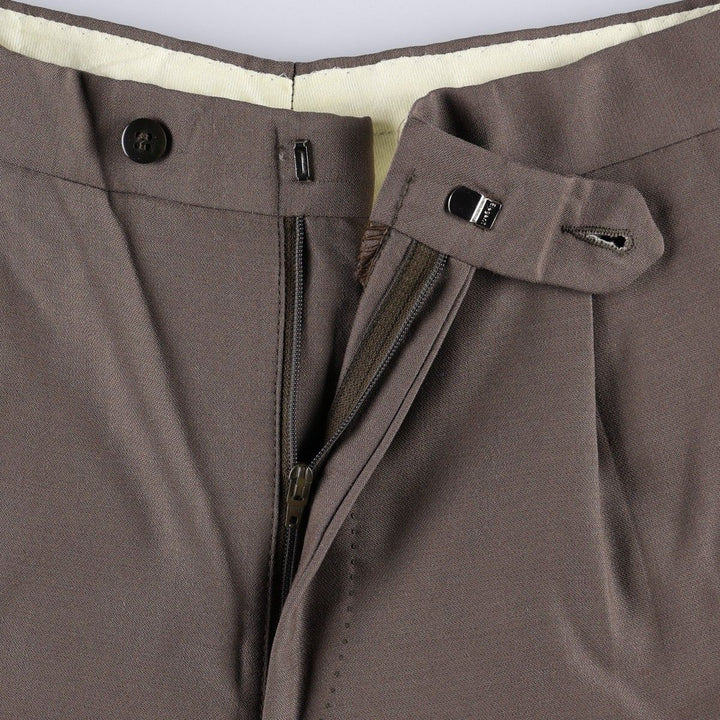 One-pleat slacks pants, men's size W30 equivalent. unclear brown type Vintage Second Hand