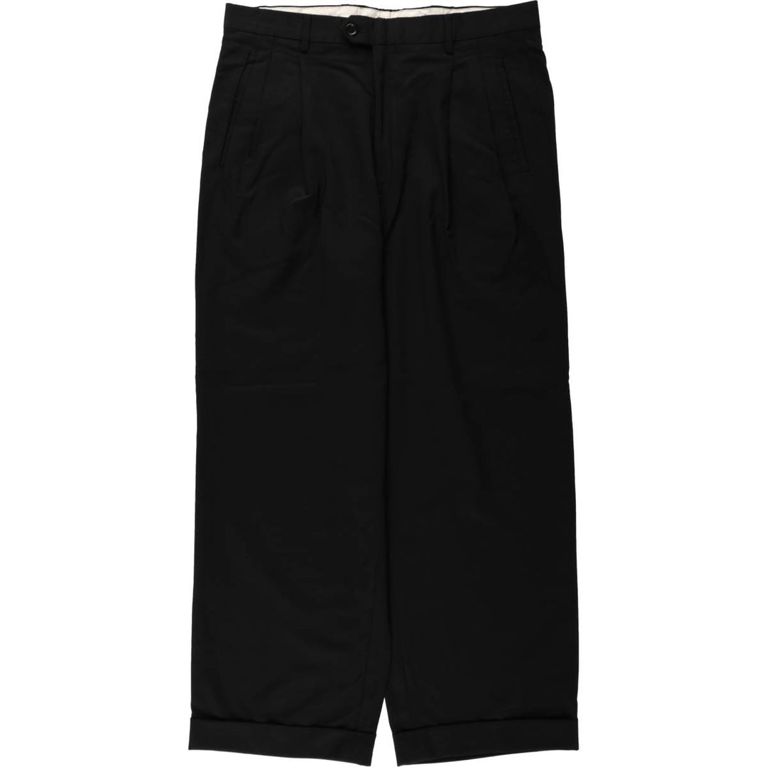 Two-pleat slacks, Italian made, men's size W32 (approx.) unclear black type Vintage Second Hand