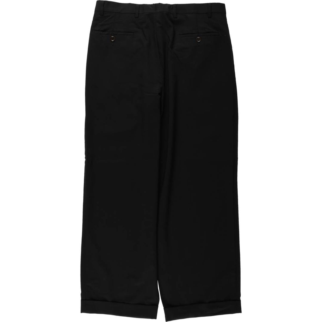 Two-pleat slacks, Italian made, men's size W32 (approx.) unclear black type Vintage Second Hand