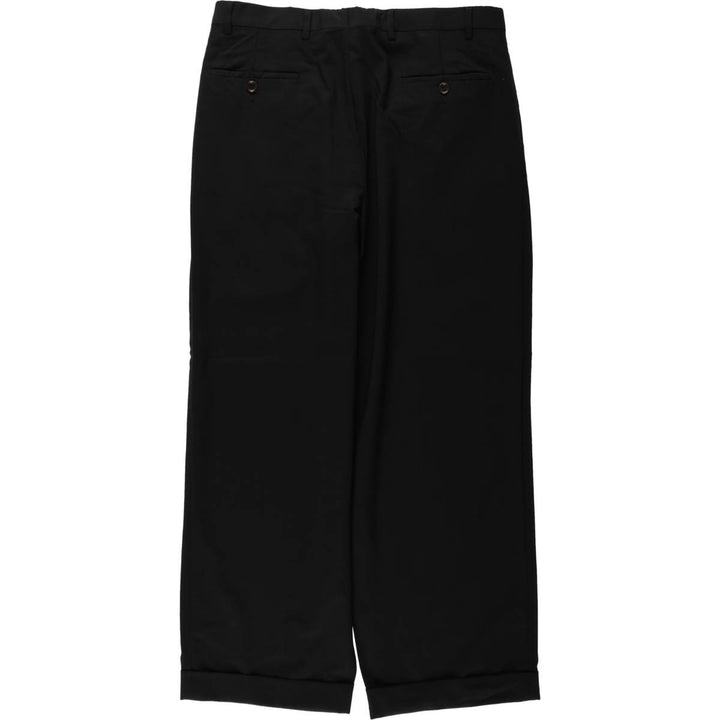 Two-pleat slacks, Italian made, men's size W32 (approx.) unclear black type Vintage Second Hand