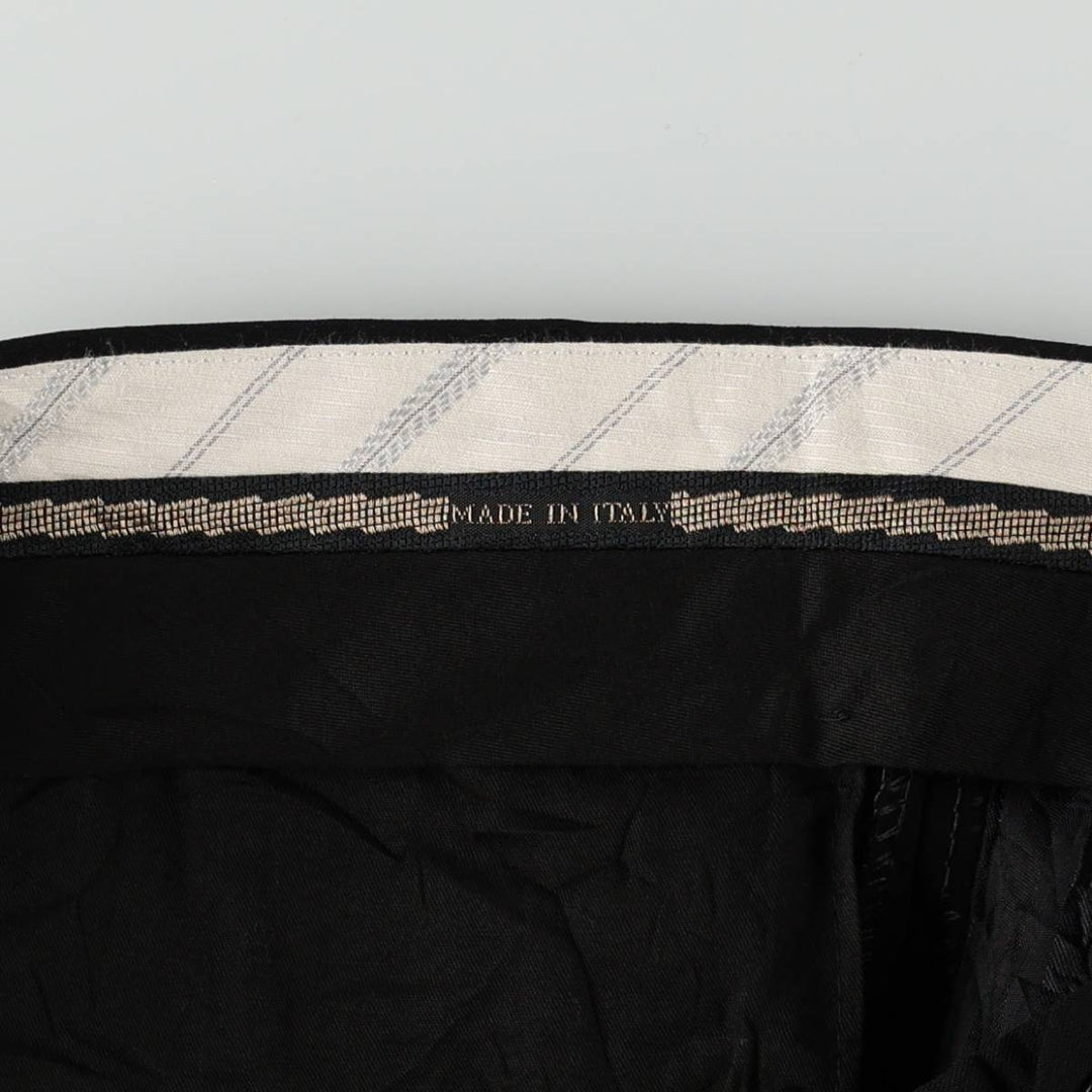 Two-pleat slacks, Italian made, men's size W32 (approx.) unclear black type Vintage Second Hand