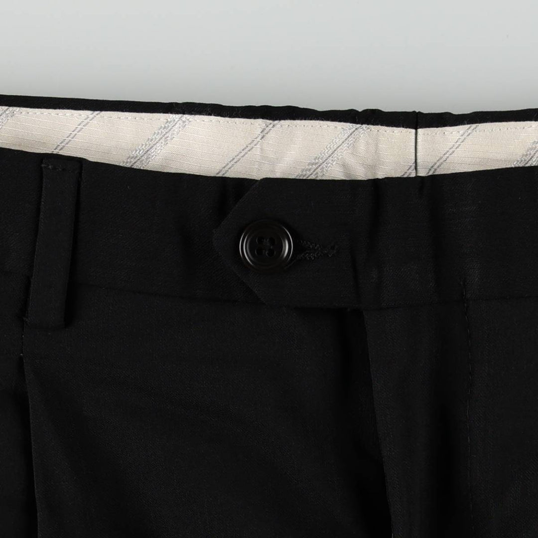 Two-pleat slacks, Italian made, men's size W32 (approx.) unclear black type Vintage Second Hand