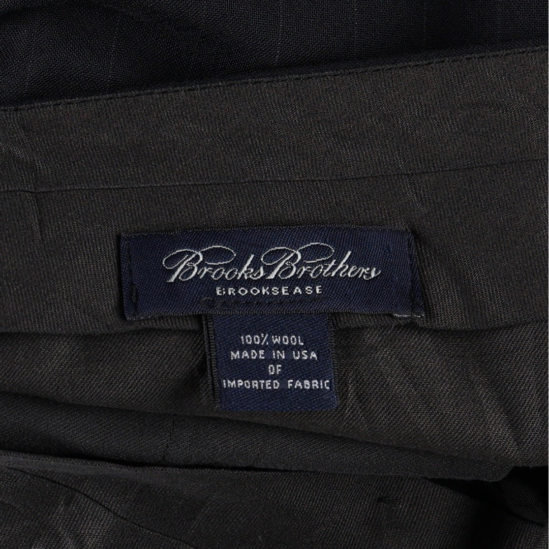 Brooks Brothers BROOKSEASE Stripe Pattern Two-Pleat Wool Trousers, Made in USA, Men's Size W34 (approx.) wool navy blue type Vintage Second Hand