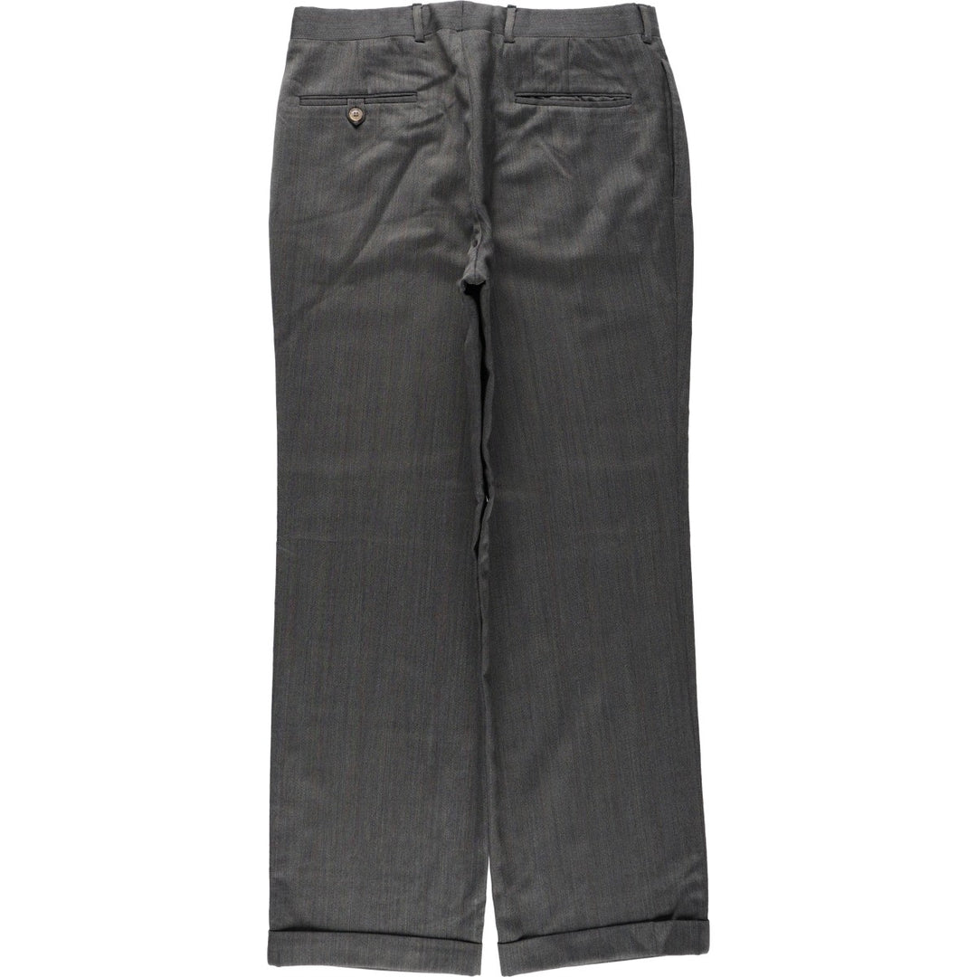 ACTWU Two-Pleat Slacks Pants, Made in USA, Men's Size W34 (approx.) unclear gray type Vintage Second Hand