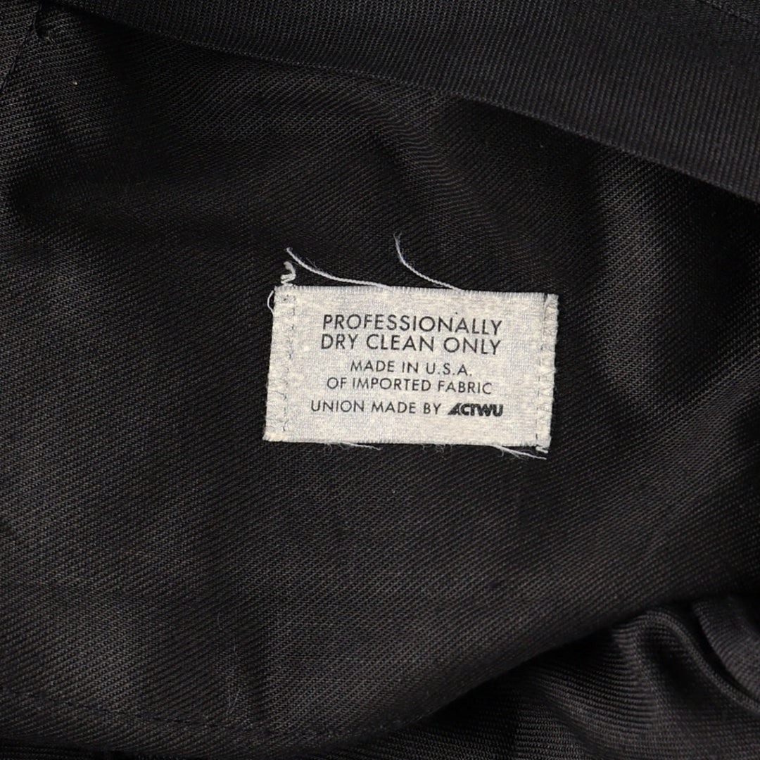 ACTWU Two-Pleat Slacks Pants, Made in USA, Men's Size W34 (approx.) unclear gray type Vintage Second Hand