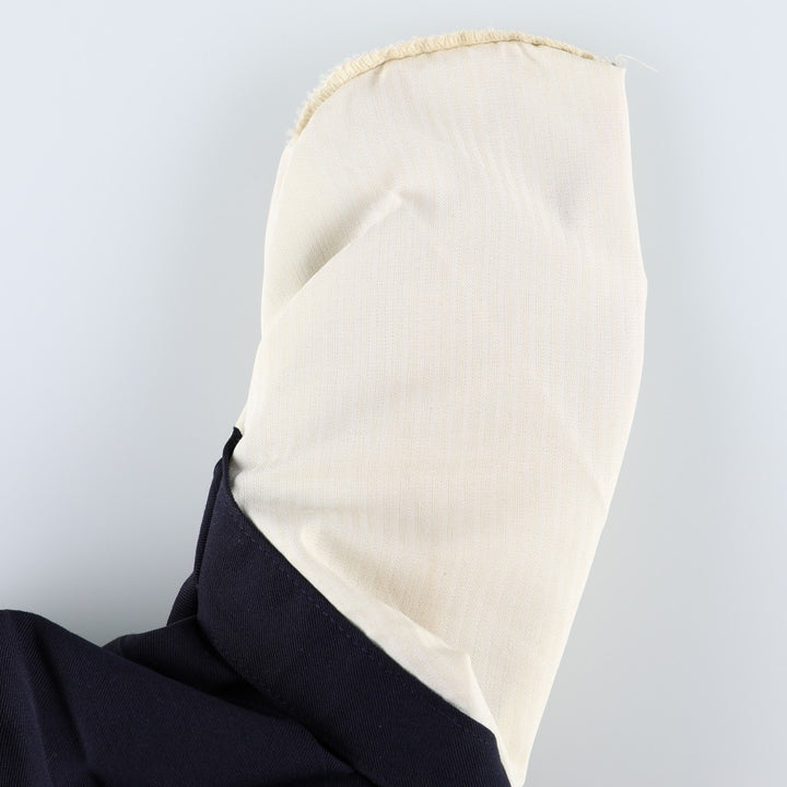 Slates ORIGINAL FIT Two-Pleat Wool x Poly Slacks Pants Men's W32 (approx.) polyester navy blue type Vintage Second Hand